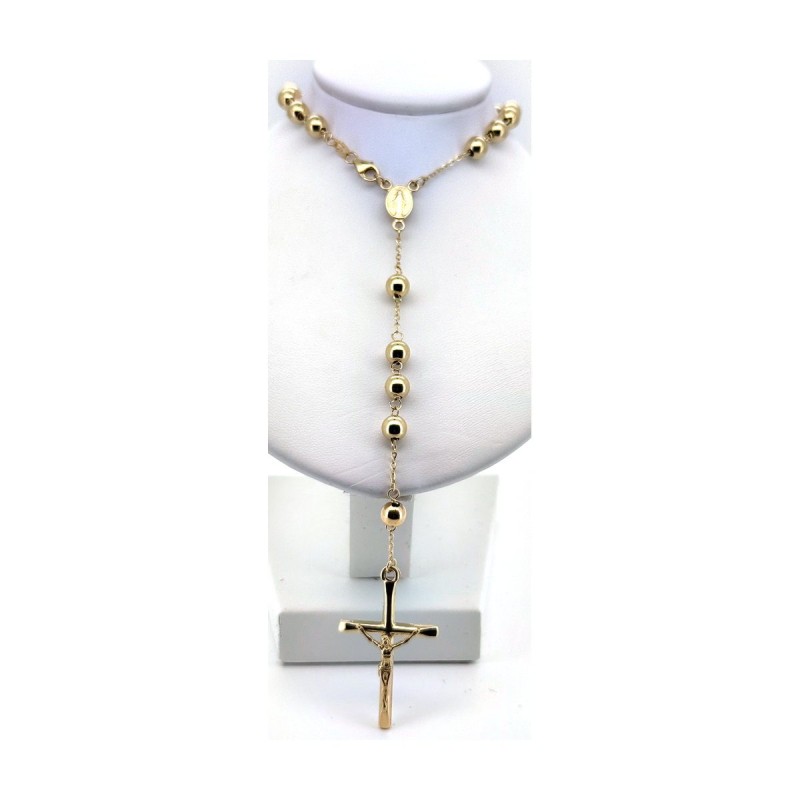 Cadena rosario de oro 18k 70 cm